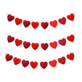 elvesmall 300cm Happy Valentine's Day Banner Paper Heart Banner Red Love Glitter Garland Banner Party DIY Decorations Photo Props Rope