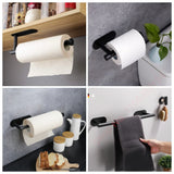 elvesmall Adhesive Toilet Paper Holder Wall Mount For Bathroom Kitchen Silver Gold Black Towel Storage Stand Stainless Steel Tissue Rack