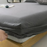 elvesmall Ins Fitted Sheet Soft Washed Cotton Mattress Cover With Elastic Non Slip Bed Cover Simple Bedding 90/120/150/200cm