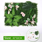 elvesmall 60x40cm Artificial Green Wall Landscape Home Garden Jungle Decor Fake Plants Plastic Lawn Decoration Wall Panels Garden Fence