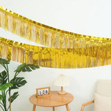 elvesmall 30x300CM Foil Fringe Garland Metallic Tinsel Streamers Banner Hanging for Parade Floats Birthday Wedding Christmas Party Decor