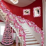 elvesmall  2M Valentine's Day Garlands Stripe Tinsel Easter DIY Wreath Craft Easter Decoration Home Hanging Ornament Valentine's Party gift