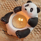 elvesmall  Cartoon Lovely Giant Panda Scented Magnetic Strip Candlestick Tea Wax Candlestick Decoration Candle Valentine's Day Gift