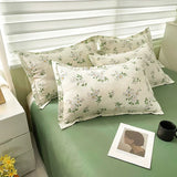 elvesmall Floral Print Brushed Home Bedding Set Simple Fresh Comfortable Duvet Cover Set with Sheet Comforter Covers Pillowcases Bed Linen