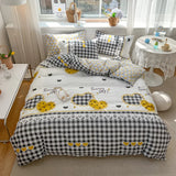 elvesmall Four-Season Universal Flower Style Cotton Bedding Set: 1 Duvet Cover 2 Pillowcases (No Sheets), Suitable for Singles or Couples