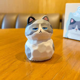 elvesmall Resin Cat Figurines Home Desktop Decoration Ragdoll Ocelot Orange Cat Standing Pendant Living Room Children Bedroom Decor