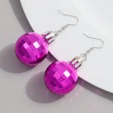 elvesmall Christmas Acrylic Mirror Disco Ball Drop Earring for Women Creative Rock 3D Bulb Dangle Earrings Xmas New Year Jewelry