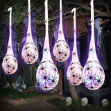 elvesmall  Halloween Spider Eggs Light Up Spider Hangings Egg Sacs Hanging Light Decorations Web Halloween Decorations For Haunted House