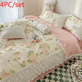elvesmall  Korean Princess Style Summer Bedding Set Simple Quilt Set