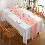 elvesmall  10PCS French Chiffon Table Runner Simple Solid Color Table Path Wedding Banquet Party Home Decoration Polyester Semitransparent