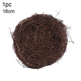 elvesmall 8-25cm Round Rattan Bird Nest Easter Decoration Bunny Eggs Artificial Vine Nest For Home Garden Decor Happy Easter Party Supply