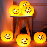 elvesmall 5Pcs Led Light up Balloon Latex Pumpkin Balloons Halloween Party Decorations for Home Halloween Pumpkin Decor Outdoor indoor