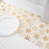 elvesmall Christmas Table Runner Sparkle Metallic Gold Thin Snowflake tree Pattern Table Runners new year Placemats  Xmas Navidad Gift
