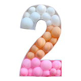 elvesmall 73/91.5CM Giant Big Number Balloon DIY Filling Box Stand  Baby Birthday Organic Mosaic Number Decor Balloon Frame Anniversary