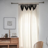 elvesmall Home Decoration Curtains Living Room Bedroom Semi-shading Bay Window Curtain American Solid Color Woven Polyester Cotton Fabric