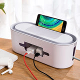 elvesmall Cable Storage Box Power Strip Wire Case Anti Dust Charger Socket Organizer Network Line Storage Bin Charger Wire Management