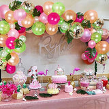 elvesmall Hawaiian Luau Party Decoration Balloons Garland Arch Kit Palm Leaves Pearl Pink White Balloon Birthday Party Baby Shower Decor
