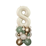 elvesmall  1set Creamy Number Balloon Tower Avocado Green Balloons Set For Adult 30 40 50 Birthday Party Decoration Kids Birthday Supplies