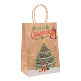 elvesmall 5Pcs Kraft Gift Bags with Handle Elk Snowflake Christmas Tree Merry Christmas Party Favors Packaging Bag Navidad New Year 2025