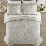 elvesmall  2 Shams & Bed skirt Bed Linen Set Jacquard Floral Medallion Comforter Sets Comforter Queen Bedding Home Freight free.