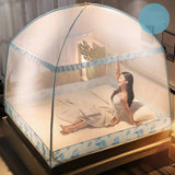 elvesmall  1 Piece Bi-parting Adult Mosquito Net Full-bottom Mosquito Curtain Foldable Bed Tent Canopy Modern Summer Bed Netting Mesh 2M