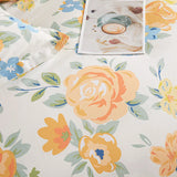 elvesmall Yellow Floral 100% Cotton Duvet Cover Rose Pattern Comforter Covers Elegant Flowers Botanical Bedding All Season for Women Girls