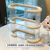 elvesmall  -  High-grade light luxury cup holder dining table drinking glass shelf coffee cup storage desktop mug perfume storage rack