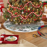 elvesmall Snowman Reindeer Christmas Tree Skirt Snowflake Xmas Tree Mat 2024 Christmas Decorations For Home Winter Holiday New Year Gifts