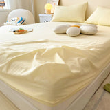 elvesmall 1PCS Sheet Pastoral Flower Fitted Sheet Non Slip Bedspread Washable Cotton With Elastic Band Mattress Cover (no Pillowcase)