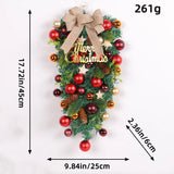 elvesmall Hot Sale Realistic Plastic Christmas Garland Prelit Decorations Merry Christmas Green Tree Red Fruit Christmas Wreaths for Door