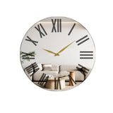 elvesmall Large Mirror Wall Clock 27.5 Inch Decorative Metal Wall Clock for Living Room Decoration Modern Wall Decoration Decororation
