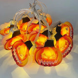 elvesmall  1.5m 10Led Halloween Pumpkin Ghost Skeletons Bat Spider Led Light String Festival Bar Home Party Decor Halloween Ornament