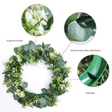 elvesmall Eucalyptus Wreath Flowers Gifts DIY Christmas Creative Artificial Garland Hanging Pendants Wedding Decoration Home Party Decor