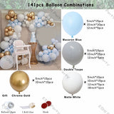 elvesmall Doubled Pearl Tiffany Blue Balloons Garland Arch Wedding Valentines Ball Decoration Matte White Ballon Kit Birthday Baby Shower