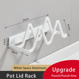 elvesmall  Kitchen Cutting Board Holder Rack Solid Pot Lid Cover Stand Adhesive Storage Rack Pan Cover Organizer Racks Sponge Plate Holders