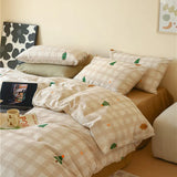 elvesmall 100% Cotton Duvet Cover Christmas Tree Print Quilt Cover Soft Bedding 160x210 Comforter Cover housse de couette (No Pillowcase)