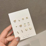 elvesmall Fashion New Delicate Elegant Butterfly Earrings Sets Simple Cute Korean Small Stud Earring for Women Girls Party Jewelry Gifts