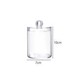 elvesmall Acrylic Makeup Organizer Cotton Swabs Containerwith Bamboo Lid Cosmetic Transparent Box Cotton Pad Organizer Jewelry Storage Box