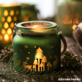 elvesmall  Christmas Festival Candlestick Wind Lamp Candle Cup Desktop Decoration Decoration Decoration Party Atmosphere INS Romantic Style