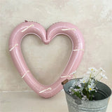 elvesmall INS 40 inch Love Heart Aluminium Film Balloon With Bowknot Helium Balloon Valentine's Days Wedding Party Decoration Photo Props