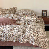 elvesmall  Small Fresh Home Double Layer Yarn Small Fragmented Flower Cotton Bed Sheet and Duvet Cover