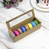 elvesmall  20Pcs DIY Paper Box with Window Macaron Gift Box Cake Packaging Box Dessert Transparent Cookie Boxes for Wedding Home Party
