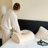 elvesmall  New Imitation Rabbit Velvet Autumn Warm Blankets for Beds Soft Fluffy Coral Fleece Throw Blankets for Sofa Warmth Bed Sheets