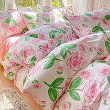 elvesmall Princess Style Pleated Lace Autumn and Winter Caramel Color Four-piece Bedding Set Quilt Cover Bed Sheet Bed Skirt Bed Sheet