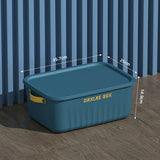 elvesmall Home Sundries Toy Storage Box with Cover Plastic Closet Wardrobe Desk Organizers Clothes Kitchen Storage Containers Baskets