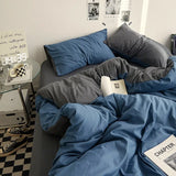elvesmall  Bedding Set, AB Side Quilt Cover Bedding Linens Set, Duvet Cover Bed Sheets and Pillowcases, King Size Bedding Set