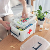 elvesmall 1pc Plastic Multi-layer Domestic Medicine Box Portable Divided Medicine Storage Box Portable First Aid Box Domestic Medicine Box