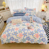 elvesmall Good Quality 100% Cotton Bedding Set: 1 Duvet Cover 2 Pillowcases 1 Sheet, Soft Breathable for Single or Couple Bed, 20 Sizes