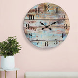 elvesmall 23" Multicolor Analog Round Farmhouse Battery Operated Wall Clock Decoration for Home Large Living Room Wall Clock Bedroom Decor