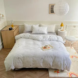 elvesmall Printed 100% Cotton Bedding Set King Size Skin Friendly Pure Cotton Duvet Cover Set with Sheets Quilt Covers Pillowcase Bed Sets